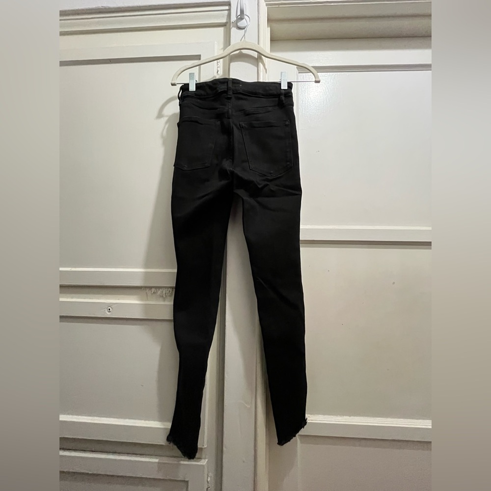 Free People We the free hi rise skinny distressed hem jeans ink black size 26 - Picture 5 of 14